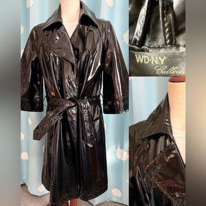 Genuine patent leather trench coat by WD NY.  Medium